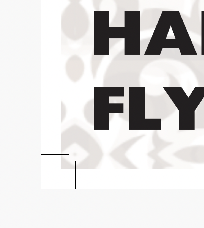 Example of artwork with bleed extending past the crop marks