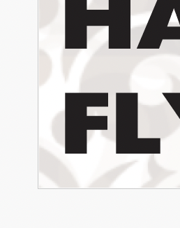 Example of a design without bleed, showing white space at the trimmed edge